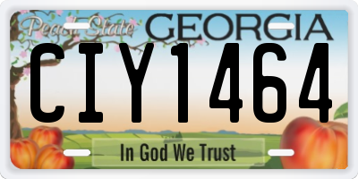 GA license plate CIY1464