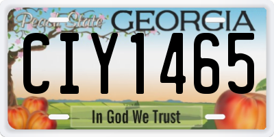 GA license plate CIY1465