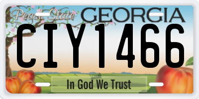 GA license plate CIY1466