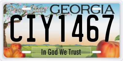 GA license plate CIY1467