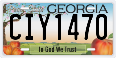 GA license plate CIY1470