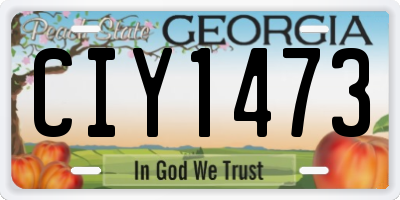 GA license plate CIY1473