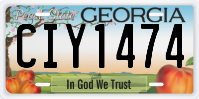 GA license plate CIY1474