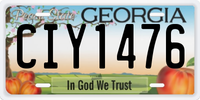 GA license plate CIY1476