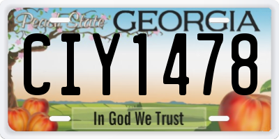 GA license plate CIY1478