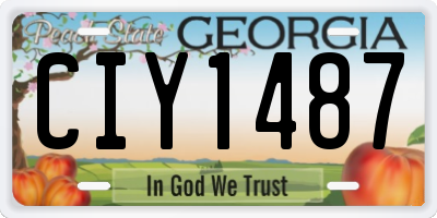 GA license plate CIY1487