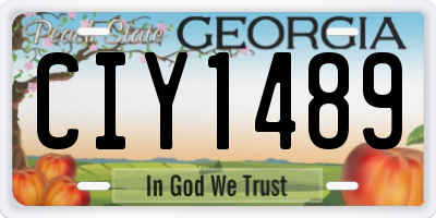 GA license plate CIY1489