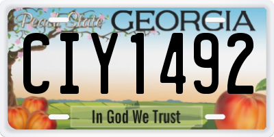GA license plate CIY1492