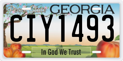 GA license plate CIY1493