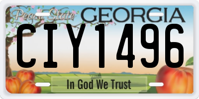 GA license plate CIY1496