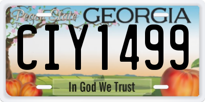 GA license plate CIY1499