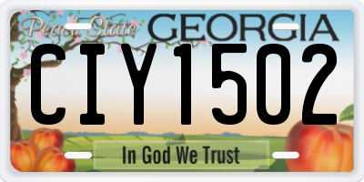 GA license plate CIY1502