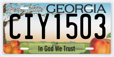 GA license plate CIY1503