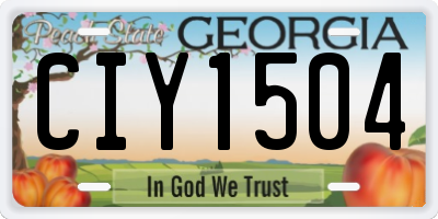 GA license plate CIY1504