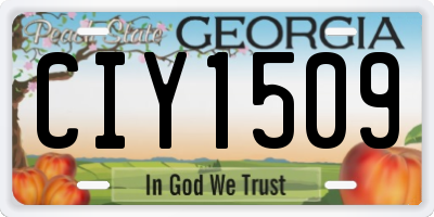 GA license plate CIY1509