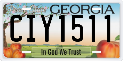 GA license plate CIY1511