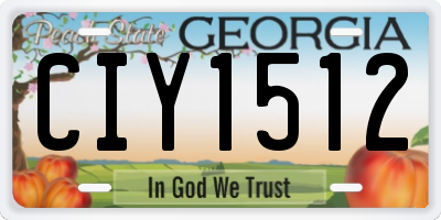 GA license plate CIY1512