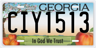 GA license plate CIY1513