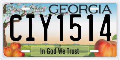 GA license plate CIY1514
