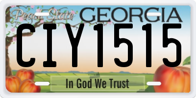 GA license plate CIY1515