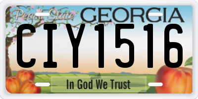 GA license plate CIY1516