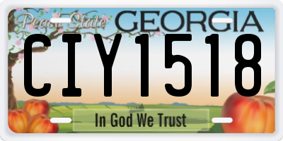GA license plate CIY1518