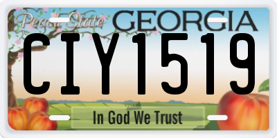 GA license plate CIY1519
