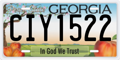 GA license plate CIY1522
