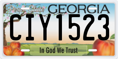 GA license plate CIY1523