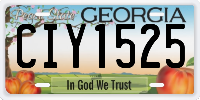 GA license plate CIY1525