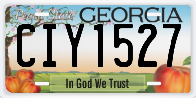 GA license plate CIY1527