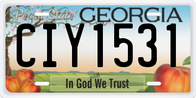 GA license plate CIY1531