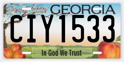 GA license plate CIY1533