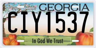 GA license plate CIY1537