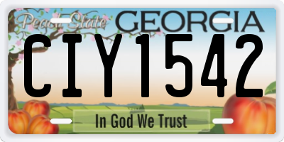 GA license plate CIY1542