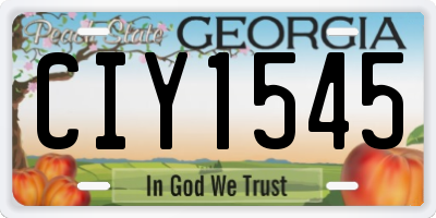 GA license plate CIY1545