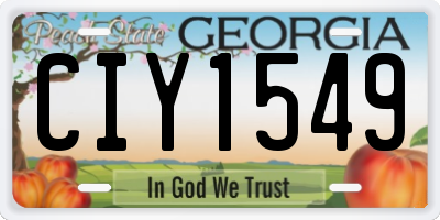 GA license plate CIY1549