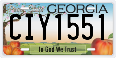 GA license plate CIY1551