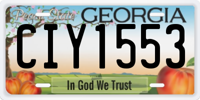 GA license plate CIY1553
