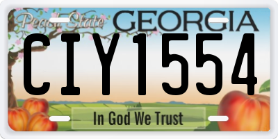 GA license plate CIY1554