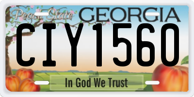 GA license plate CIY1560