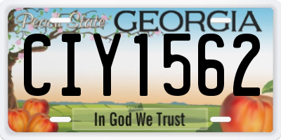 GA license plate CIY1562