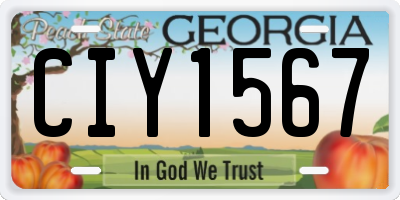 GA license plate CIY1567