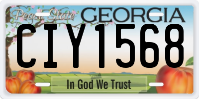 GA license plate CIY1568