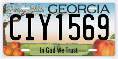 GA license plate CIY1569
