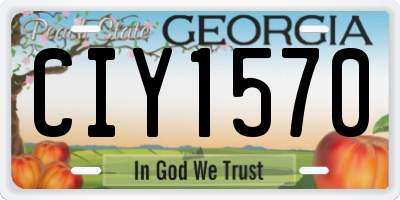GA license plate CIY1570