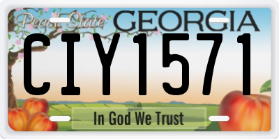 GA license plate CIY1571