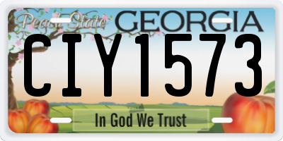 GA license plate CIY1573