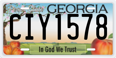 GA license plate CIY1578