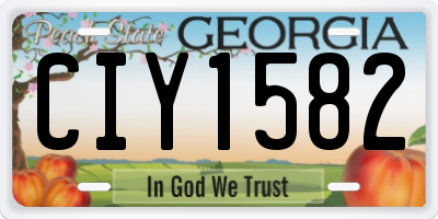 GA license plate CIY1582